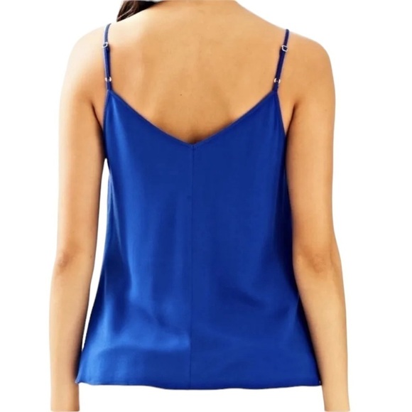 Lilly Pulitzer Lela Cami Top in True Royal Blue Size S Gold Embroidered - Picture 2 of 11